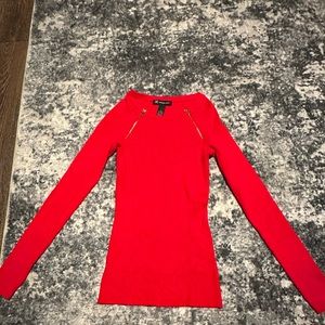 Red Long Sleeve Top
